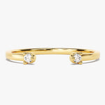 Stunning 0.06 CT Round Moissanite Stones Open Wedding Bands 1