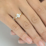 Stunning 1 CT Oval Moissanite Engagement Ring With Three Stone Design 14
