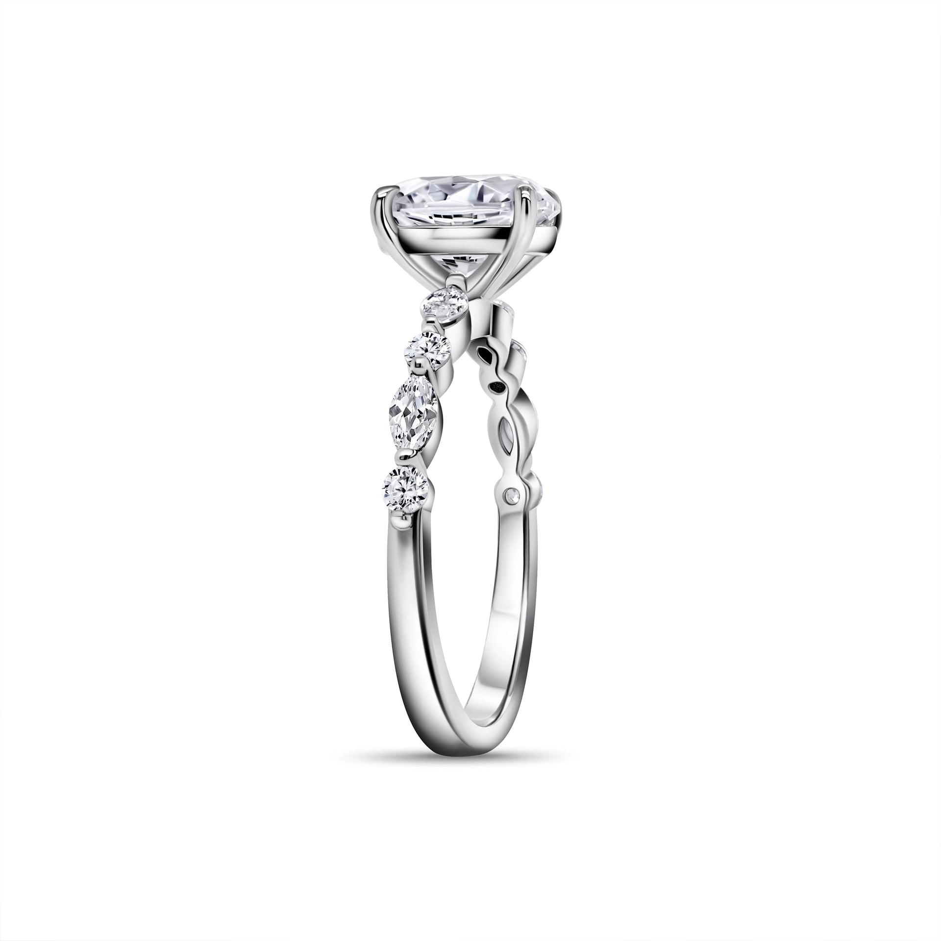 Stunning 1.5 CT Oval  Moissanite Engagement Ring with Pave Design 3
