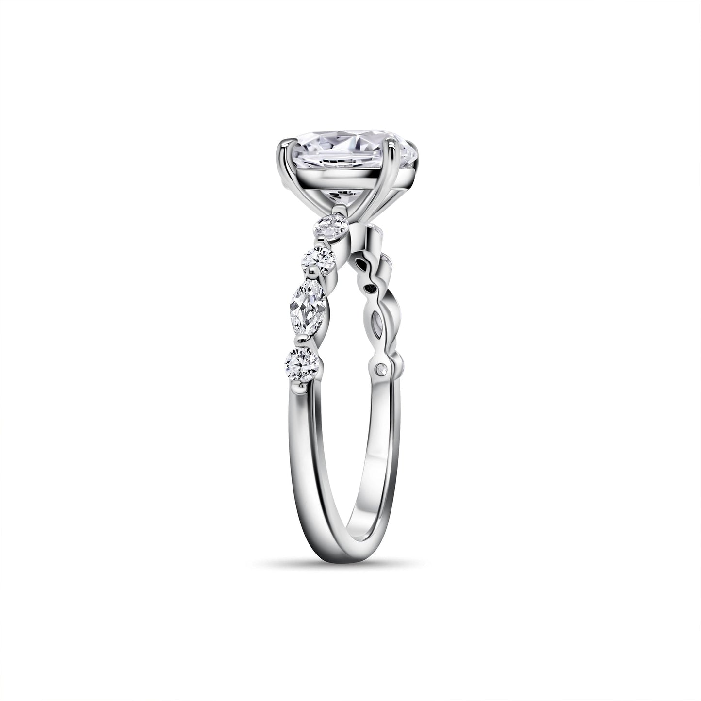 Stunning 1.5 CT Oval  Moissanite Engagement Ring with Pave Design 3