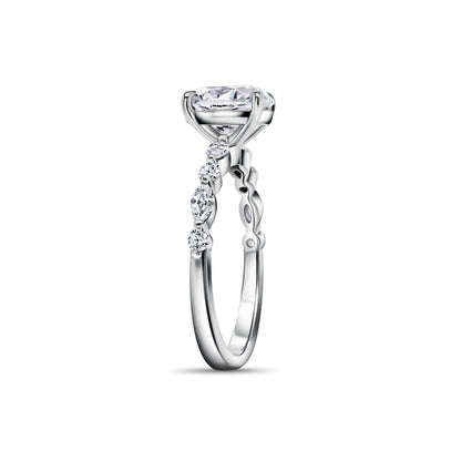Stunning 1.5 CT Oval  Moissanite Engagement Ring with Pave Design 3