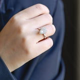 Stunning 1.0 - 2.0 CT Pear Moissanite Engagement Ring with Cluster Design 6