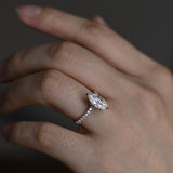 Stunning 1.0 - 2.0 CT Marquise Moissanite Engagement Ring with Pave Design 4