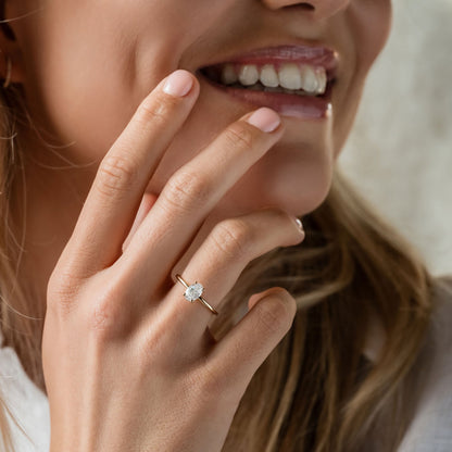 Stunning 0.5 CT Oval Moissanite Engagement Ring In Solitaire Design 4