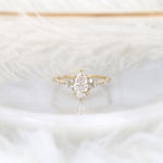 Stunning 1 CT Marquise Moissanite Engagement Ring With Cluster Design 1