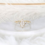 Stunning 1 CT Marquise Moissanite Engagement Ring With Cluster Design 1