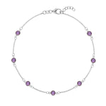 1.75 TCW Round Amethyst Lab Made Diamond- February Birthstone Bracelets 8