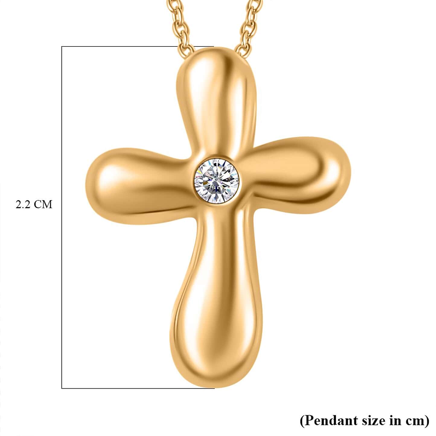 Round Cut Cubic Zirconia in 925 Sterling Silver Necklace 7