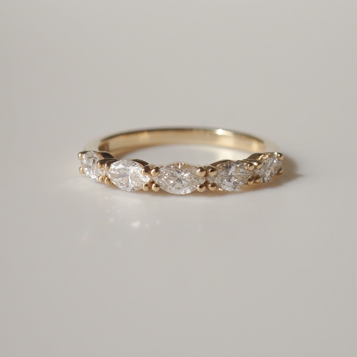 Stunning 1 TCW Marquise Moissanite Stones Half Eternity Wedding Bands 1