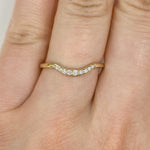 Stunning 0.2 TCW Round Moissanite Stones Curved Wedding Bands 7