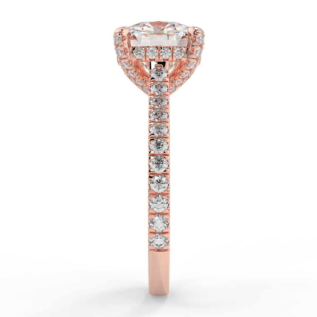 Stunning 2.40 CT Cushion Moissanite Engagement Ring with Hidden Halo & Pave Design 10