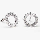 0.50 TCW Round Cut Moissanite Circle Earrings in Gold 3