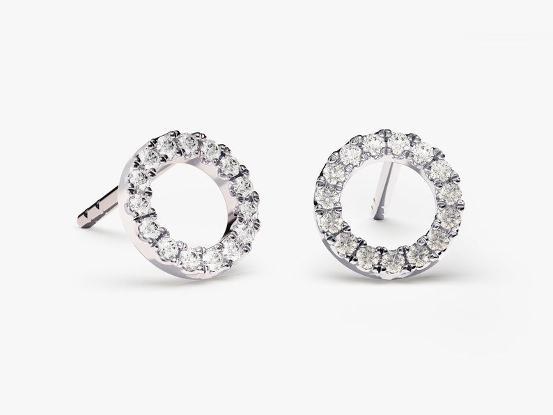 0.50 TCW Round Cut Moissanite Circle Earrings in Gold 3
