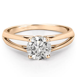 Stunning 0.50-1.50 Round Moissanite Engagement Ring With Solitaire & Split Shank Design