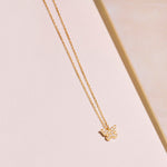 0.20 TCW Round Moissanite Diamond Butterfly Pendant Necklace in Solid Gold 4