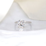 Stunning 3 CT Oval Moissanite Engagement Ring with Pave Design 2