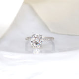 Stunning 3 CT Oval Moissanite Engagement Ring with Pave Design 2