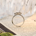 Stunning 3.0 CT Marquise Cut Moissanite Engagement Ring with Cluster Design 4