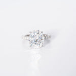 Stunning 4.0 CT Oval Cut Moissanite Engagement Ring with Hidden Halo & Pave Design 1