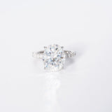 Stunning 4.0 CT Oval Cut Moissanite Engagement Ring with Hidden Halo & Pave Design 1
