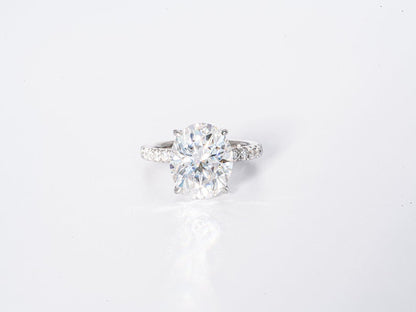 Stunning 4.0 CT Oval Cut Moissanite Engagement Ring with Hidden Halo & Pave Design 1