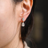 1.0 TCW Pear Cut Moissanite Drop Earrings in Gold 4