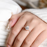 Stunning 1.0 - 2.0 CT Pear Moissanite Engagement Ring with Pave Design 4