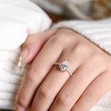 Stunning 1.0 - 2.0 CT Pear Moissanite Engagement Ring with Pave Design 4