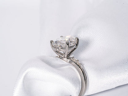 Classic 3.50 CT Oval Moissanite Engagement Ring with Cluster Design 4