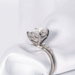 Stunning 3.5 CT Oval Shape Moissanite Engagement Ring with Cluster Design 4