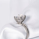 Stunning 3.5 CT Oval Shape Moissanite Engagement Ring with Cluster Design 4