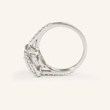 Stunning 1.0 CT Cushion Moissanite Engagement Ring with Double Halo and Pave Design 6