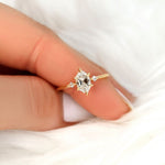 Stunning 1.27 CT Hexagon Moissanite Engagement Ring with Three Stone Design 5