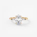 Oval Three Stone Lab Grown Diamond Engagement Ring