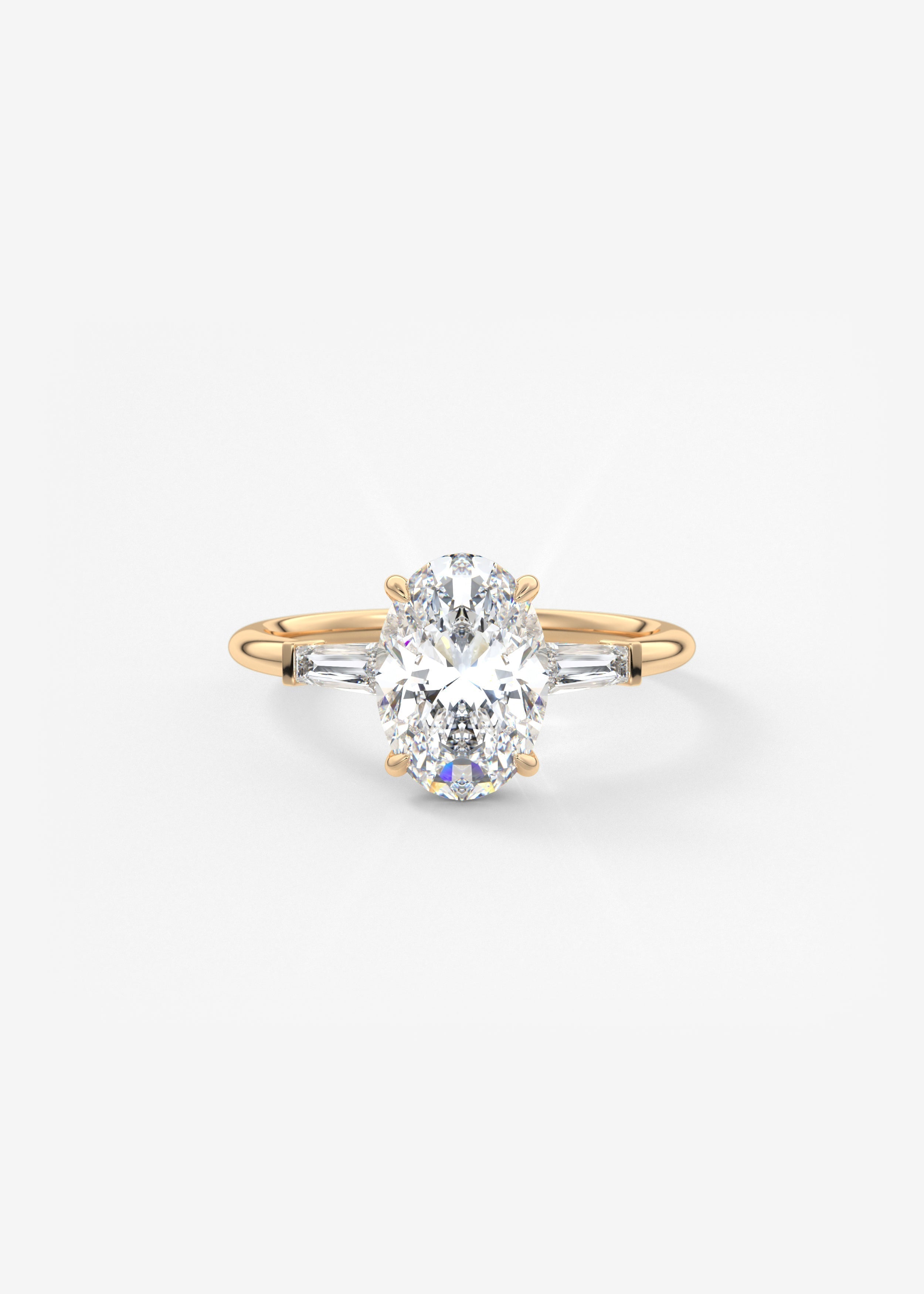Oval Three Stone Lab Grown Diamond Engagement Ring