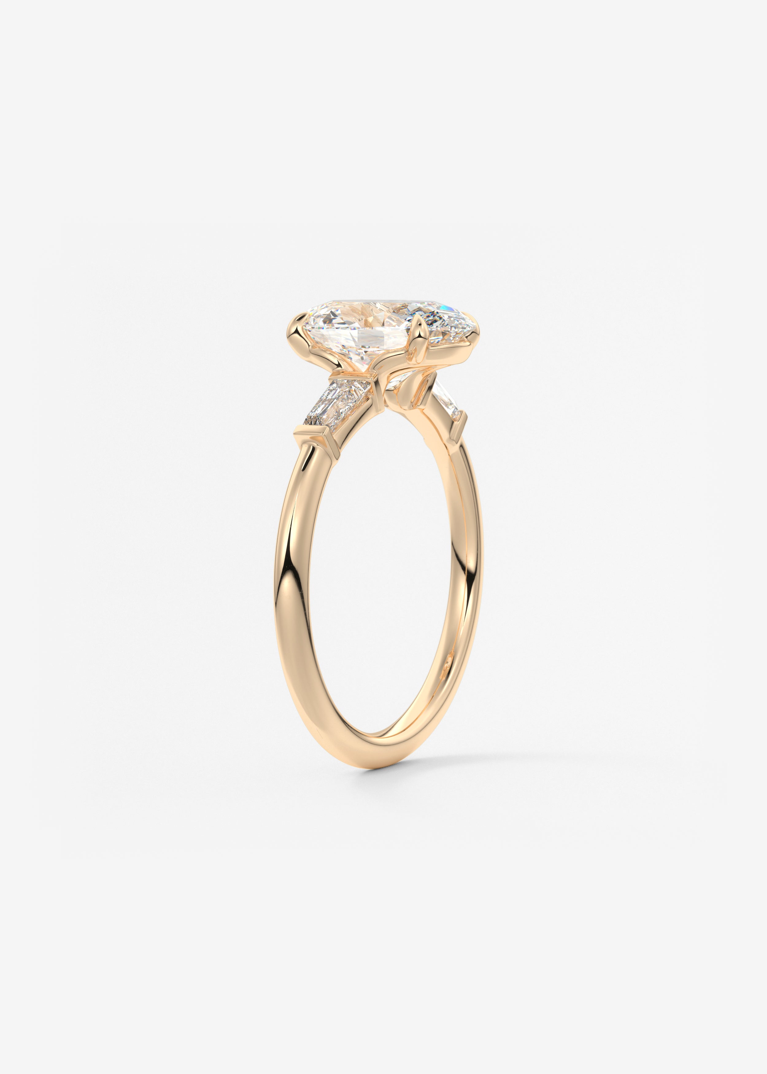 Oval Three Stone Lab Grown Diamond Engagement Ring