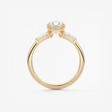 Oval Three Stone Lab Grown Diamond Engagement Ring