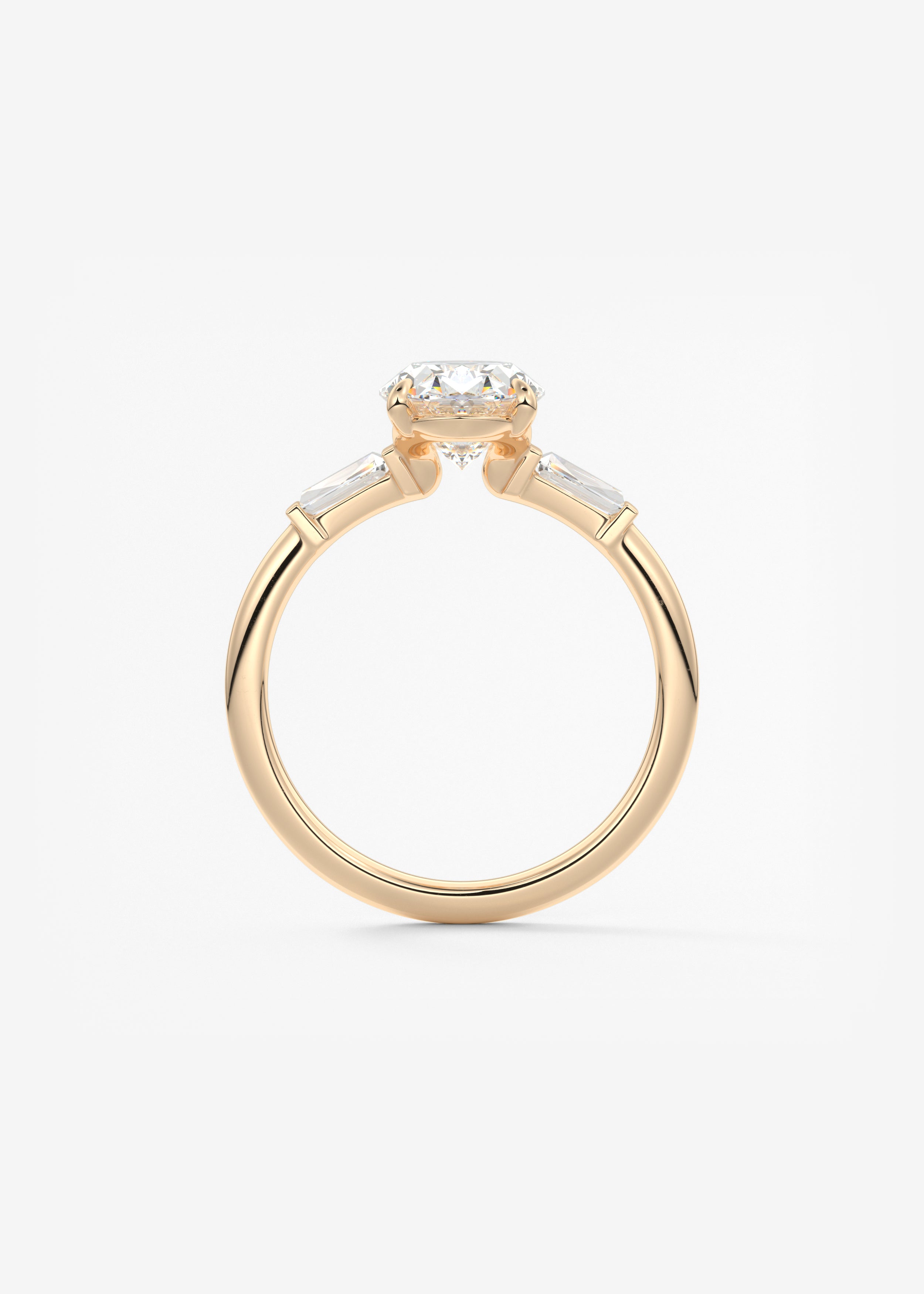 Oval Three Stone Lab Grown Diamond Engagement Ring