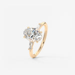 Oval Three Stone Lab Grown Diamond Engagement Ring