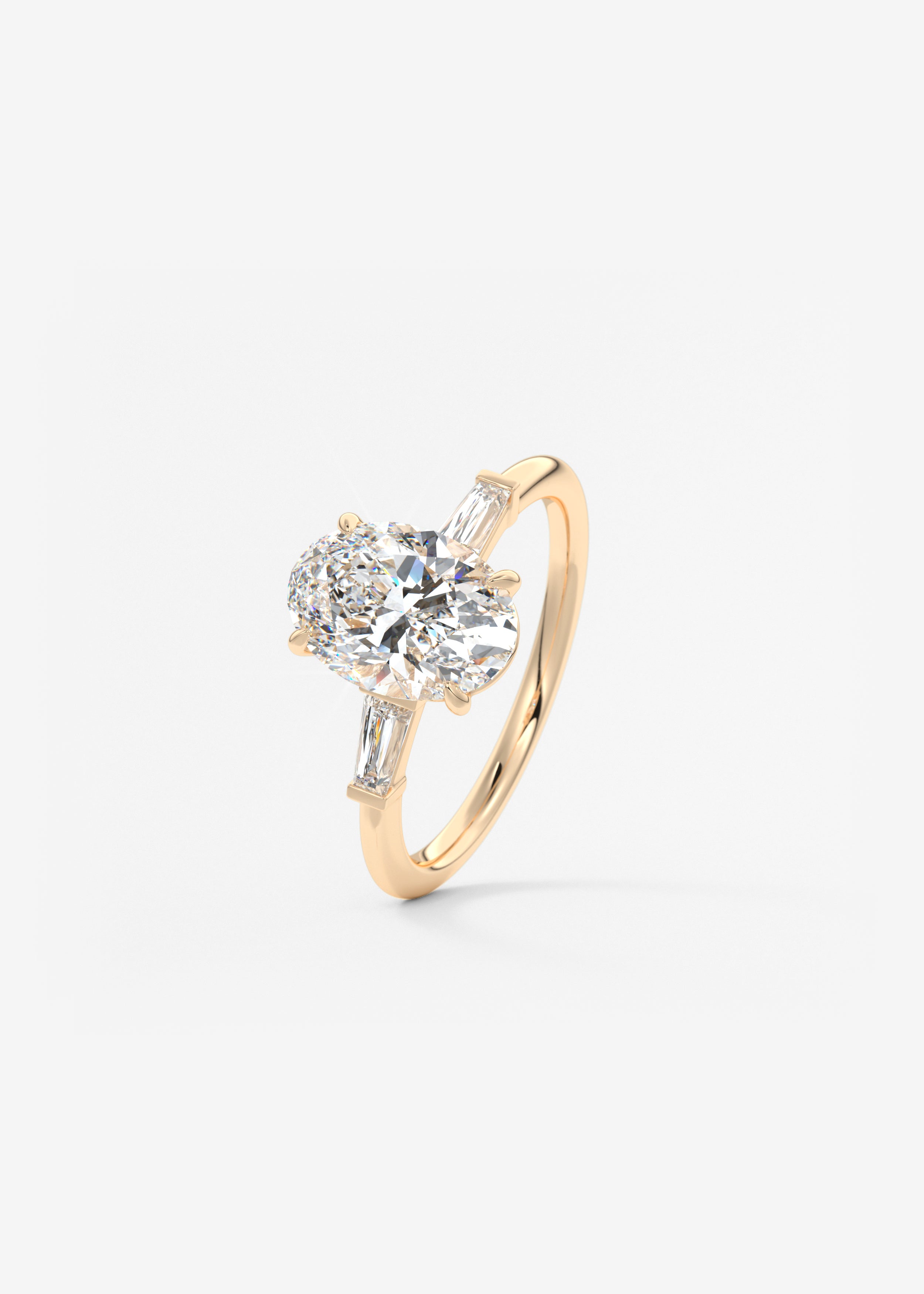 Oval Three Stone Lab Grown Diamond Engagement Ring
