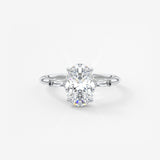 Oval Three Stone Lab Grown Diamond Engagement Ring