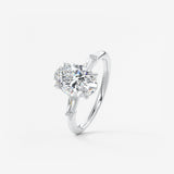 Oval Three Stone Lab Grown Diamond Engagement Ring