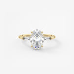 Oval Three Stone Lab Grown Diamond Engagement Ring