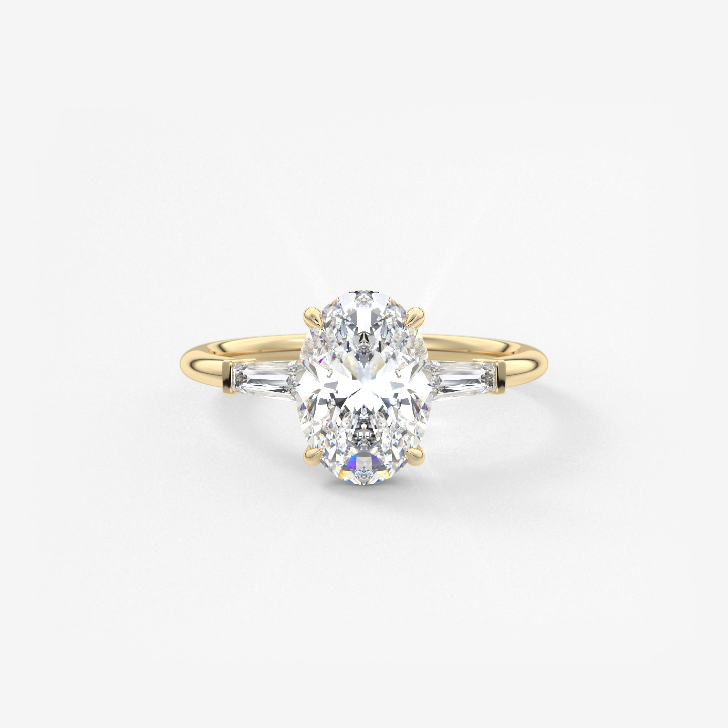 Oval Three Stone Lab Grown Diamond Engagement Ring