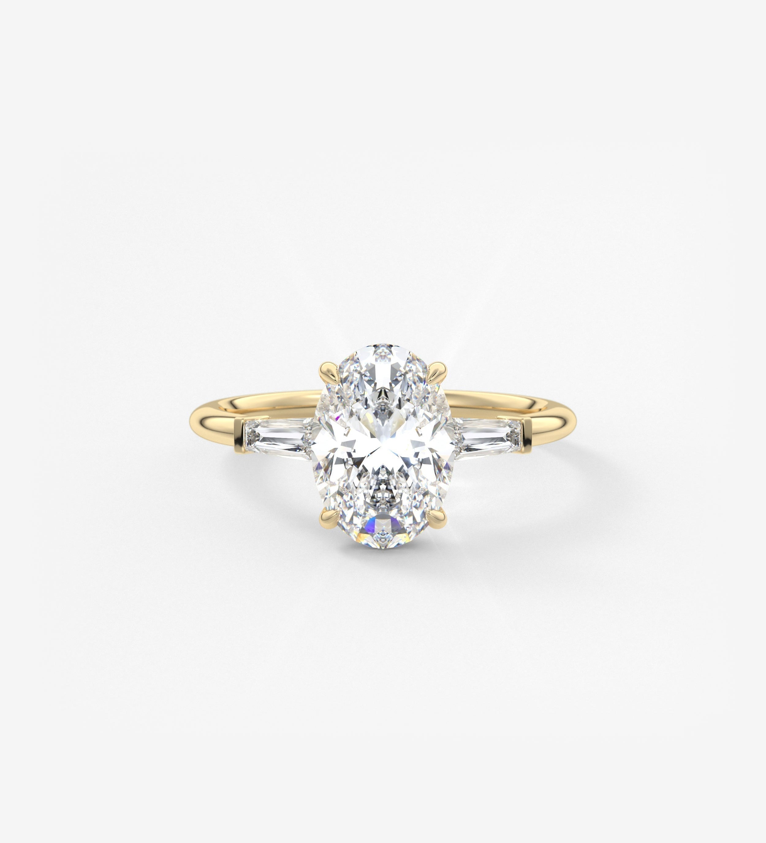 Oval Three Stone Lab Grown Diamond Engagement Ring