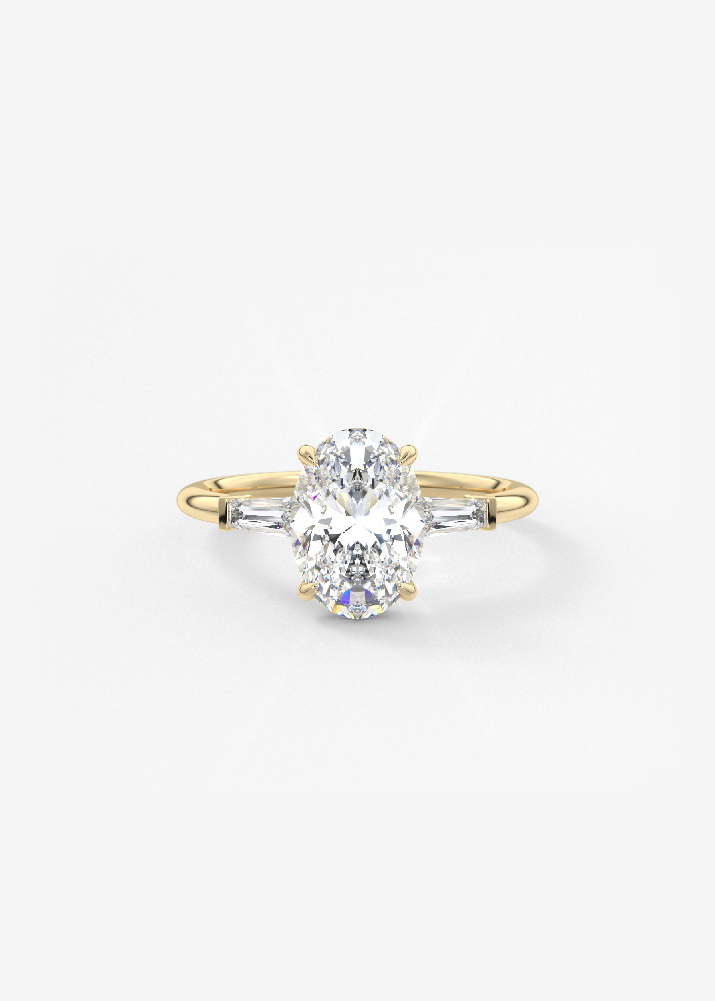 Oval Three Stone Lab Grown Diamond Engagement Ring