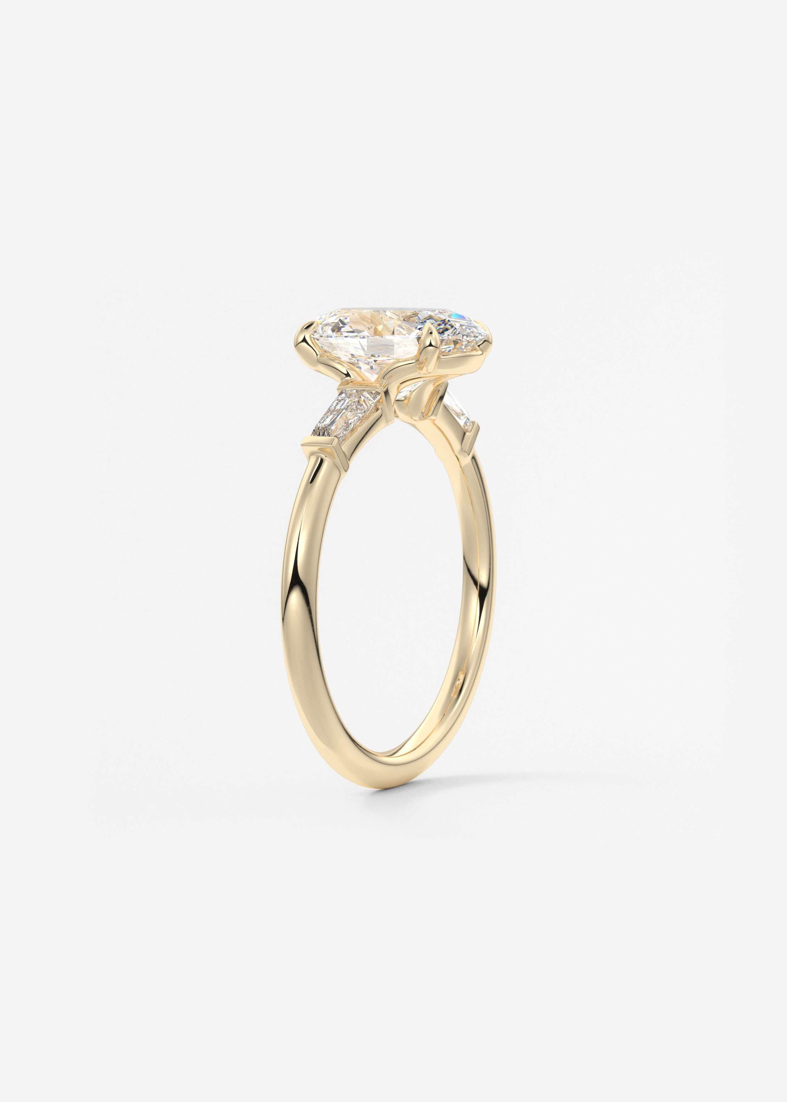 Oval Three Stone Lab Grown Diamond Engagement Ring