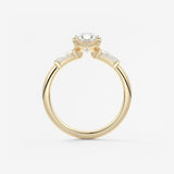 Oval Three Stone Lab Grown Diamond Engagement Ring