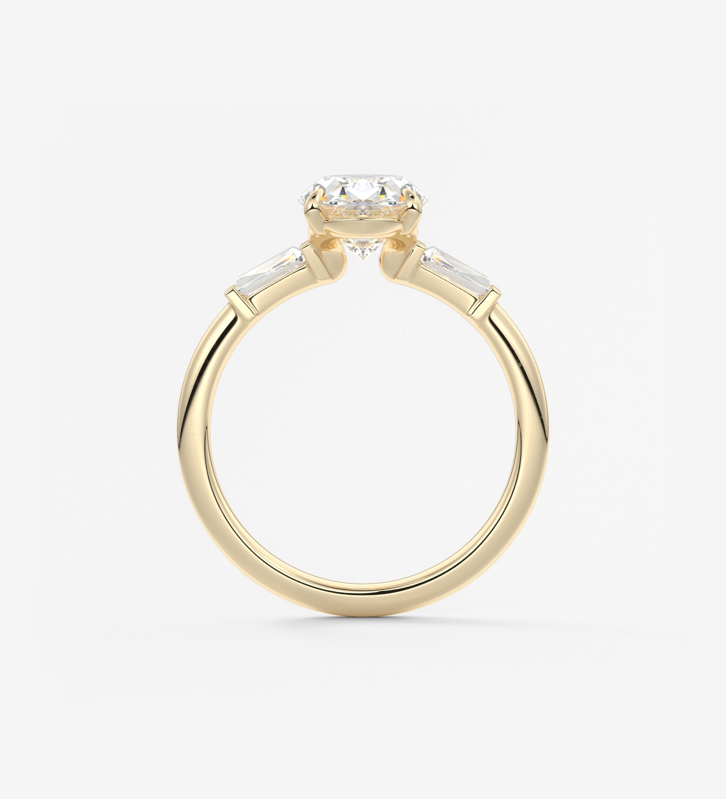 Oval Three Stone Lab Grown Diamond Engagement Ring