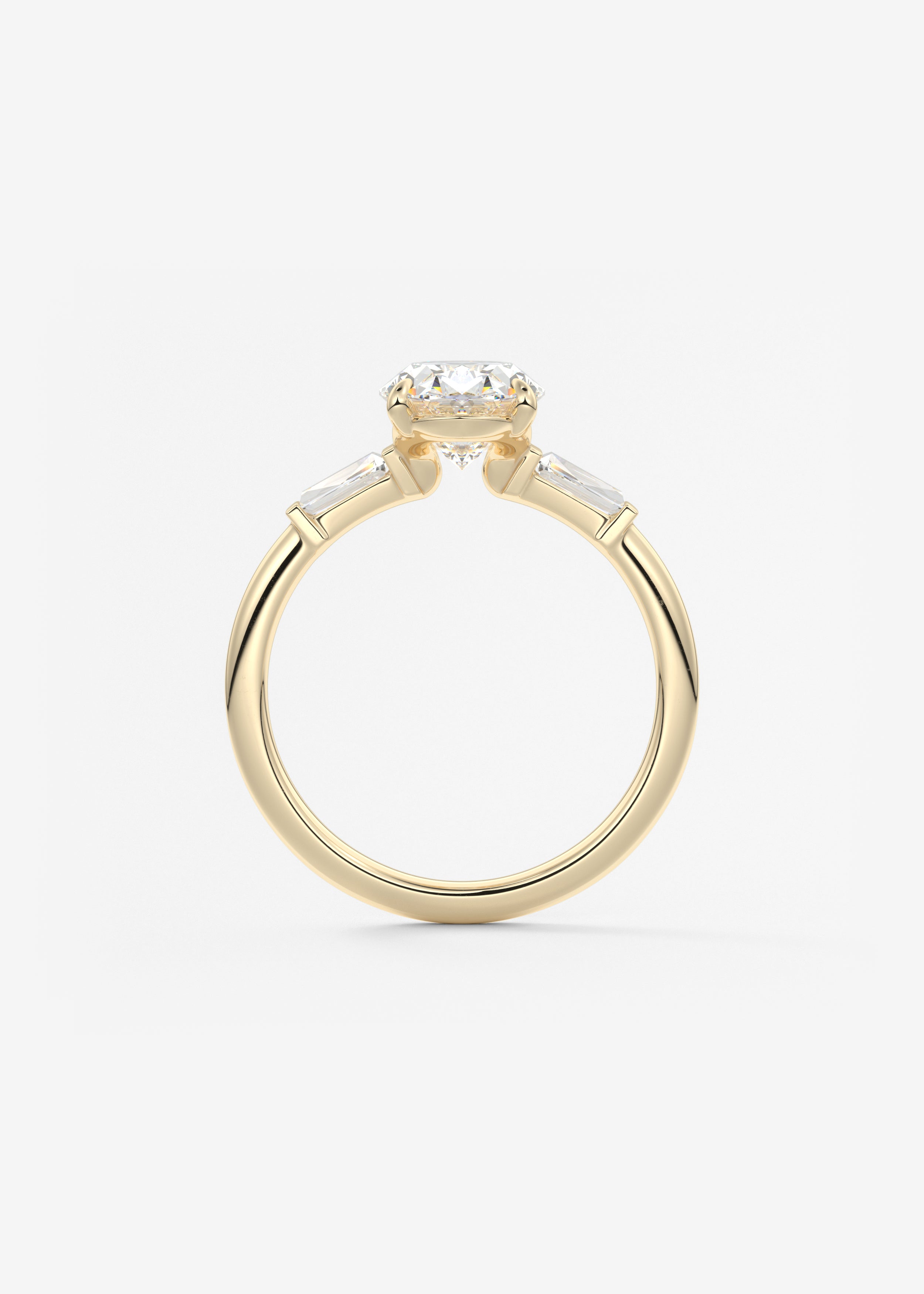 Oval Three Stone Lab Grown Diamond Engagement Ring